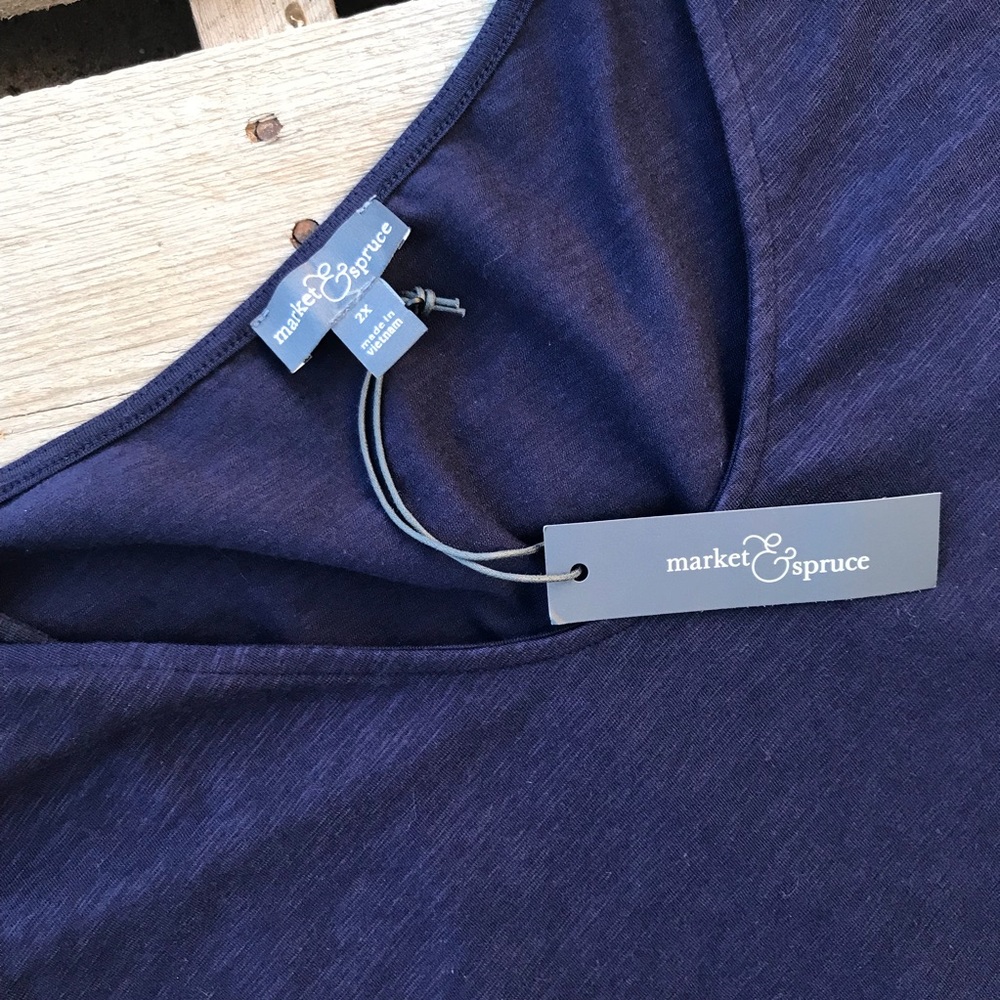 Stitch Fix Market & Spruce Navy Top 2x - Picture 2 of 4